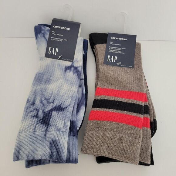 Gap 4pairs of Mens crew socks ,extra elastic keeps socks at calf all day NWT - Picture 1 of 5